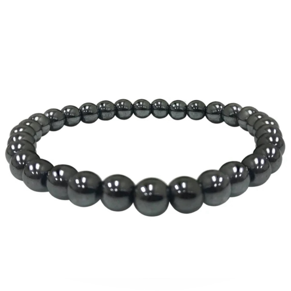 10mm Hematite Crystal Bead Stretch Bracelet